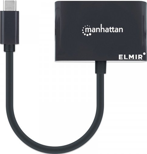 Адаптер USB Type C -> DisplayPort/Type-C Manhattan Black (153447)